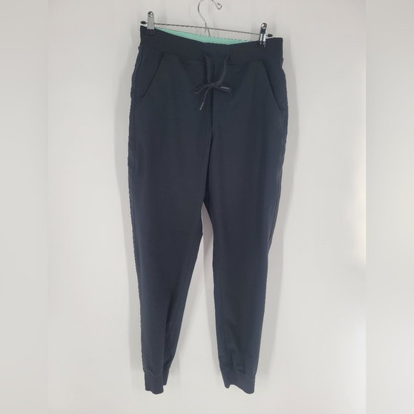 Bird Dogs Jogger Pants M Black Drawstring  Green Girdle Lining Cuffed Hem - Picture 1 of 5